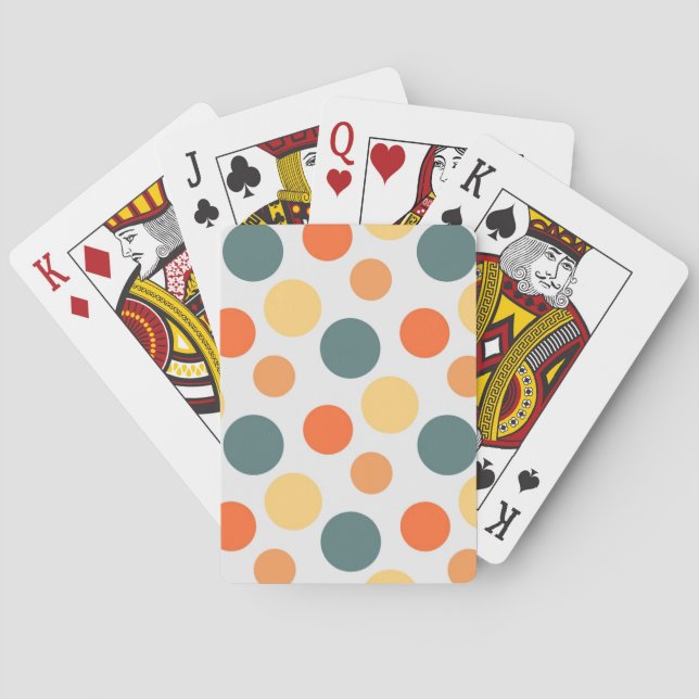 Polka dot pattern playing cards (Back)