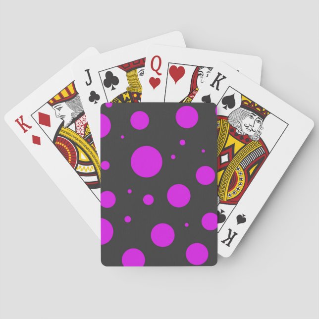 Polka dot pattern playing cards (Back)