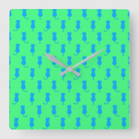 Polka Dot Pattern Pop Art Cat In Blue and Lime