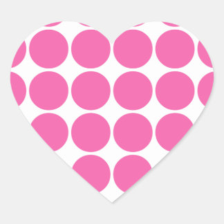 Polka Dot Pattern Print Design Hot Pink Polka Dots Heart Sticker