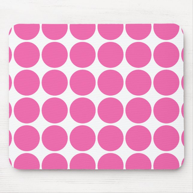Polka Dot Pattern Print Design Hot Pink Polka Dots Mouse Mat (Front)