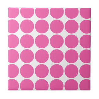 Polka Dot Pattern Print Design Hot Pink Polka Dots Tile