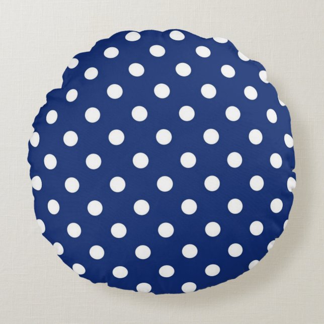 Polka dot pattern round cushion (Front)