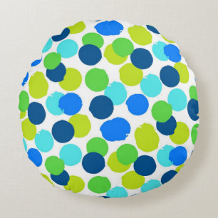 Polka dot pattern round cushion