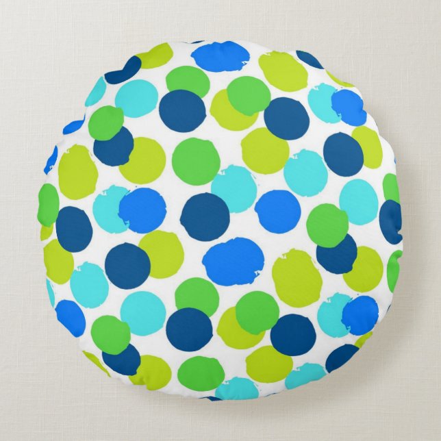 Polka dot pattern round cushion (Front)