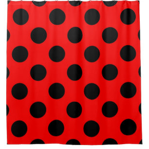 Polka dot pattern shower curtain