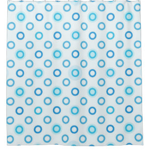 Polka dot pattern shower curtain