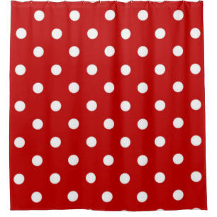 Polka dot pattern shower curtain