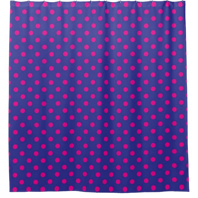 Polka dot pattern shower curtain (Front)