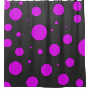 Polka dot pattern shower curtain