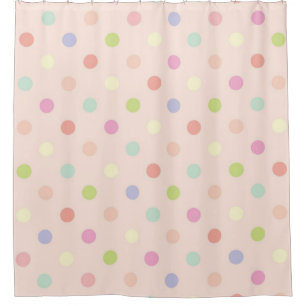 Polka dot pattern shower curtain