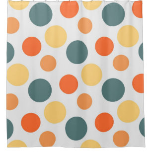 Polka dot pattern shower curtain