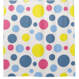 Polka dot pattern shower curtain