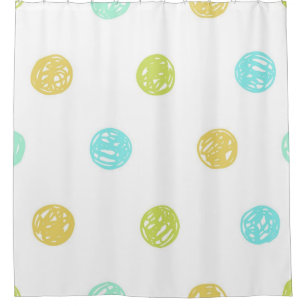 Polka dot pattern shower curtain