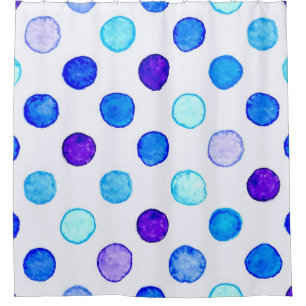 Polka dot pattern shower curtain