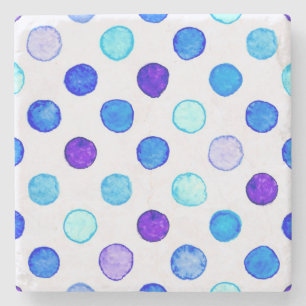 Polka dot pattern stone coaster