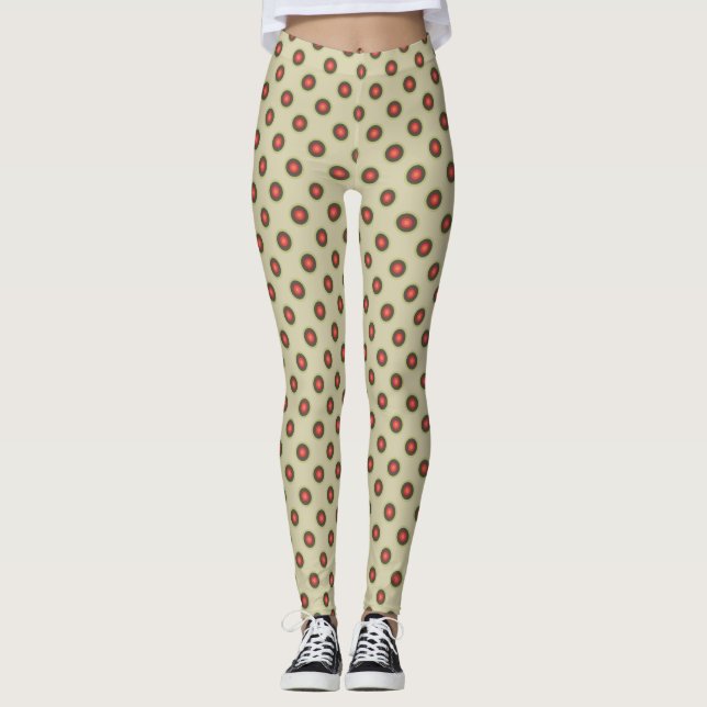 Polka Dot Pattern - Tomato Colours Leggings (Front)