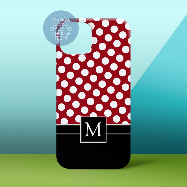 Polka Dot Pattern with Monogram Case-Mate iPhone Case (Personalized Phone Case)