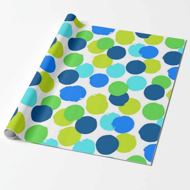 Polka dot pattern wrapping paper (Unrolled)