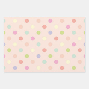 Polka dot pattern wrapping paper sheet