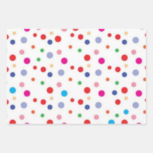 Polka dot pattern wrapping paper sheet