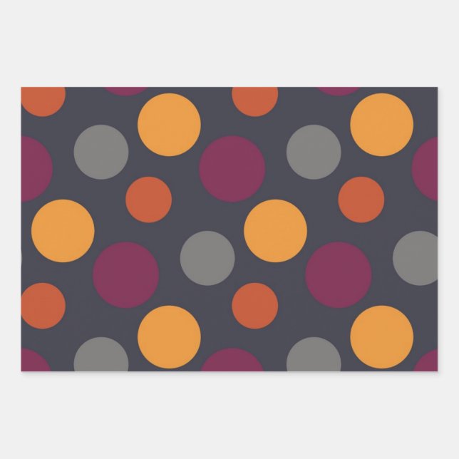 Polka dot pattern wrapping paper sheet (Front)