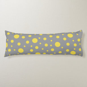 Polka Dot Pattern Yellow Grey Body Cushion