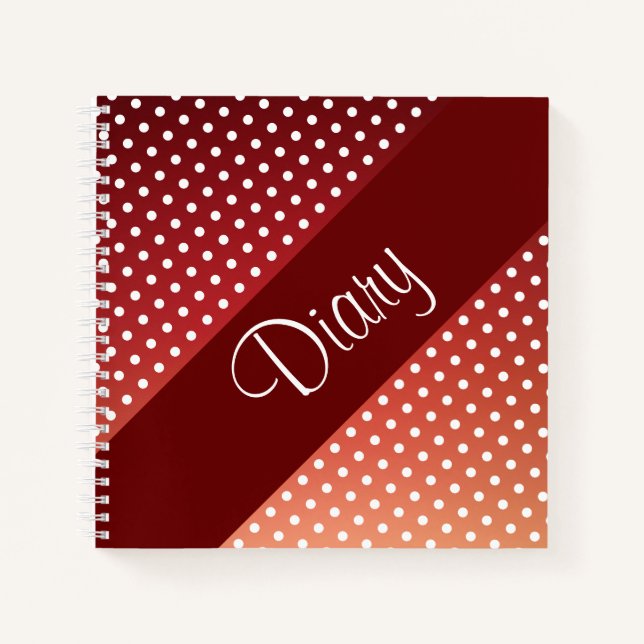 Polka Dot Patterned Diary Notebook (Front)