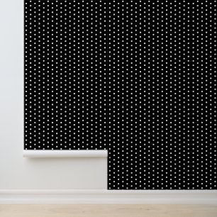 Polka Dot Patterned Monochrome Black White Stylish Wallpaper