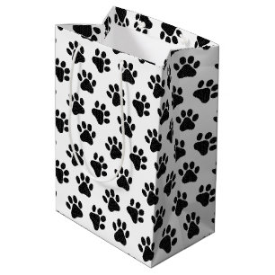Polka Dot Paw Prints   Medium Gift Bag