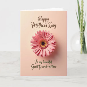 Polka Dot Peach Daisy Mothers Day Card