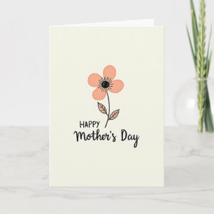 Polka Dot Peach Floral Card