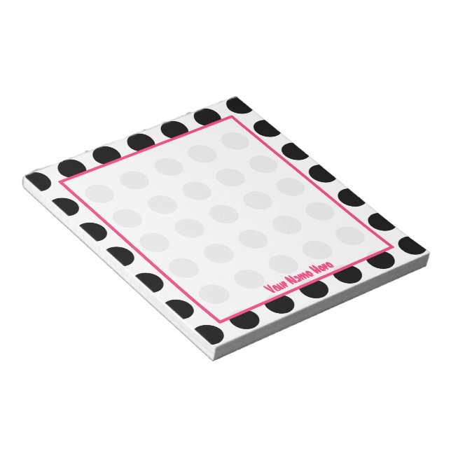 Polka Dot Personalised Notepad (Angled)