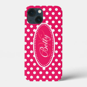 Polka dot personalised red pink white ipad case