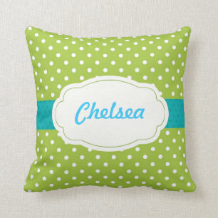 Polka Dot Personalised Throw Pillow