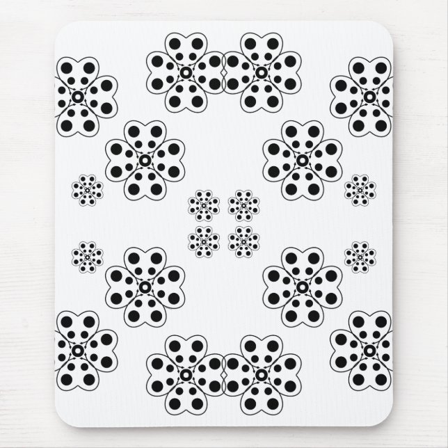 Polka Dot Petals Pattern  Mouse Mat (Front)