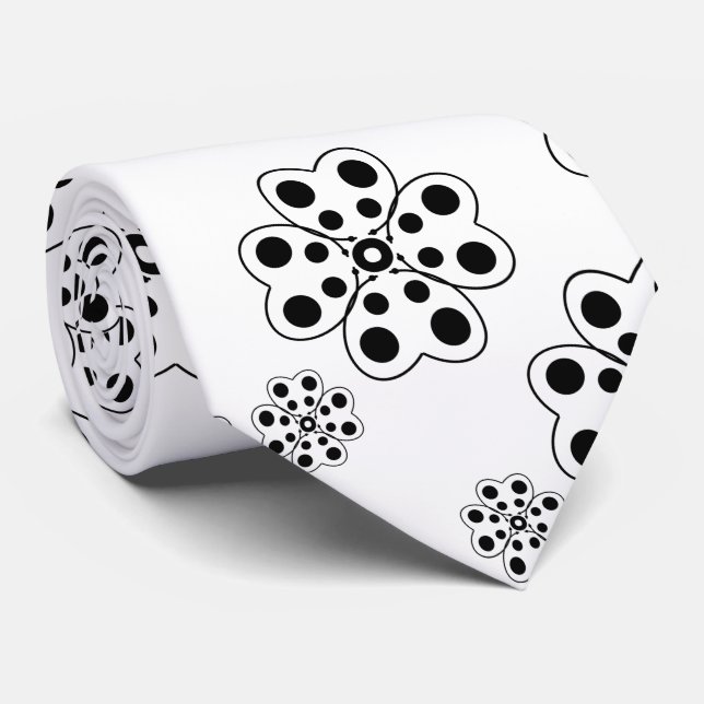 Polka Dot Petals Pattern  Tie (Rolled)