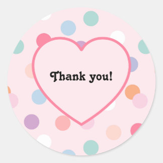 Polka Dot Photo Birthday Classic Round Sticker