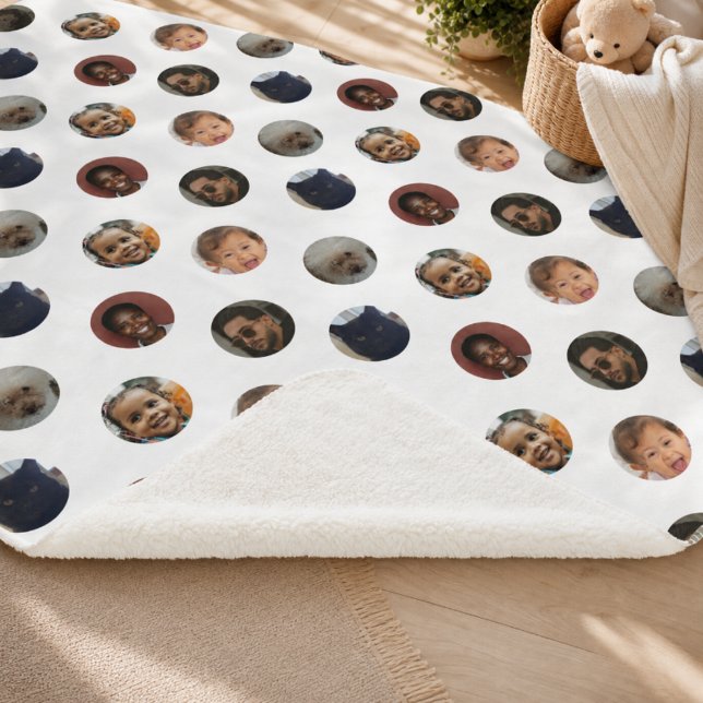 Polka Dot Photo Collage Sherpa Blanket (Creator Uploaded)