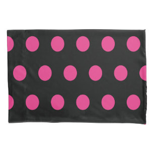 Polka Dot Pillowcase (Black & Neon Pink)