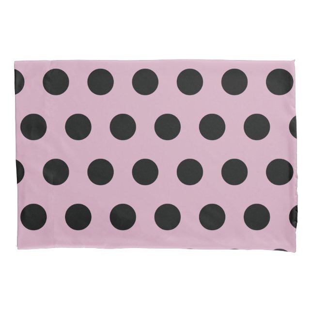 Polka Dot Pillowcase (Pink & Black) (Front)