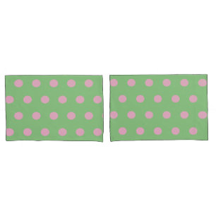 Polka Dot Pillowcases (Sage Green & Pastel Pink)