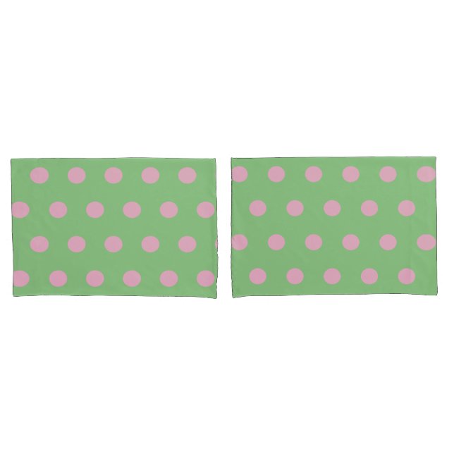 Polka Dot Pillowcases (Sage Green & Pastel Pink) (Front-Set)