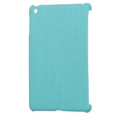 Polka dot pin dots girly chic blue pattern iPad mini case (Back Left)
