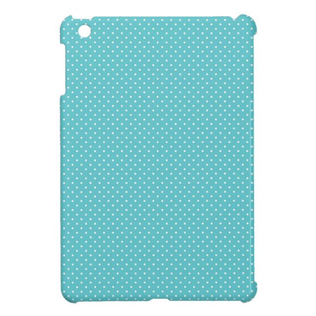 Polka dot pin dots girly chic blue pattern iPad mini case (Back)