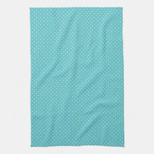 Polka dot pin dots girly chic blue pattern tea towel