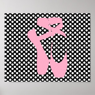 Polka Dot Pink Ballet Slippers Poster