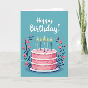 Polka Dot Pink Cake Card
