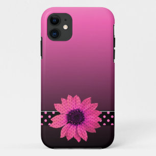 Polka Dot Pink Daisy iPhone 11 Case