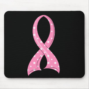 Polka Dot Pink Ribbon Breast Cancer Mouse Mat